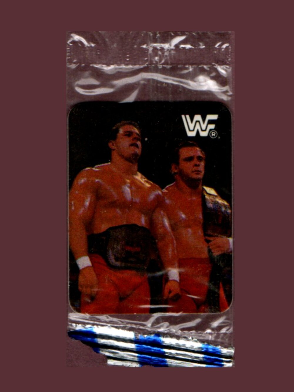 Hostess 1987 WWF WrestleMania Mini Sticker Card British Bulldogs Sealed